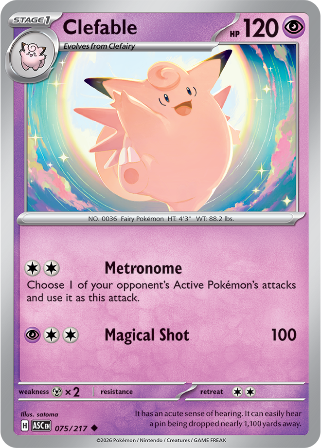 075/217 Clefable Ascended Heroes Pokemon card