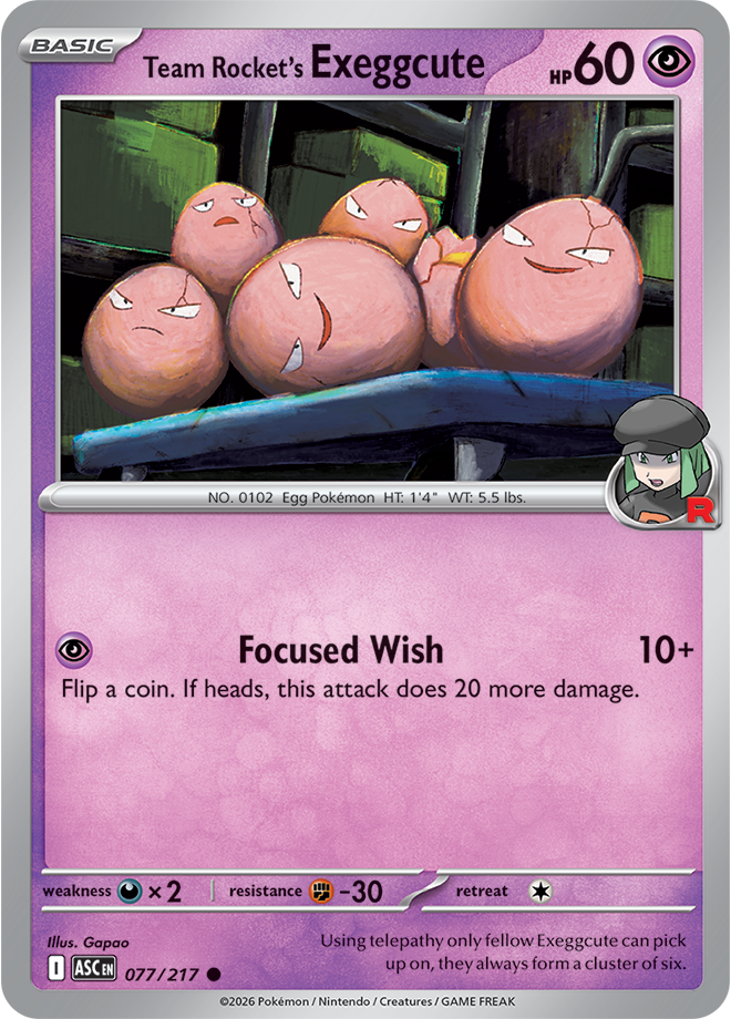 077/217 Team Rocket's Exeggcute Ascended Heroes Pokemon card