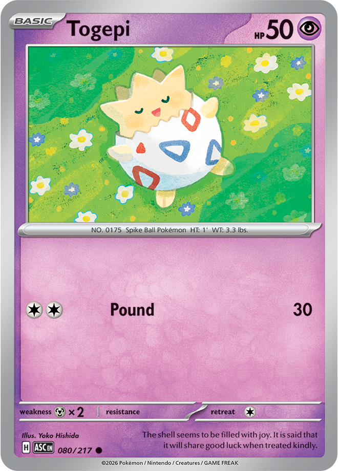 080/217 Togepi Ascended Heroes Pokemon card
