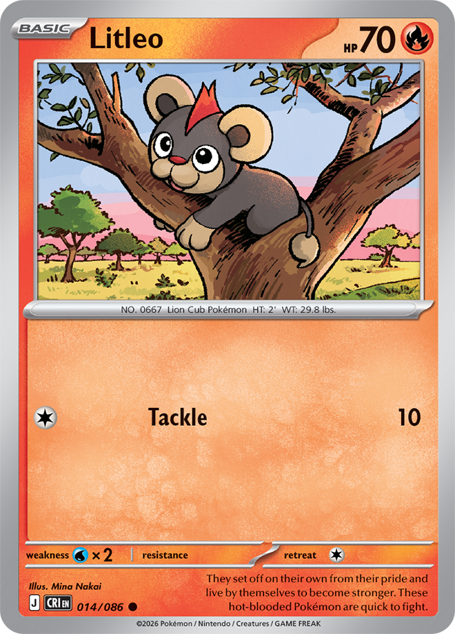 014/086 Litleo Chaos Rising Pokemon card