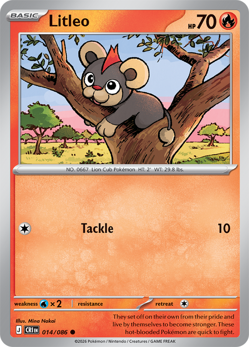 014/086 Litleo Chaos Rising Pokemon card