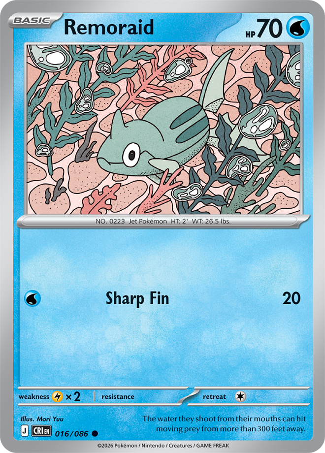 016/086 Remoraid Chaos Rising Pokemon card