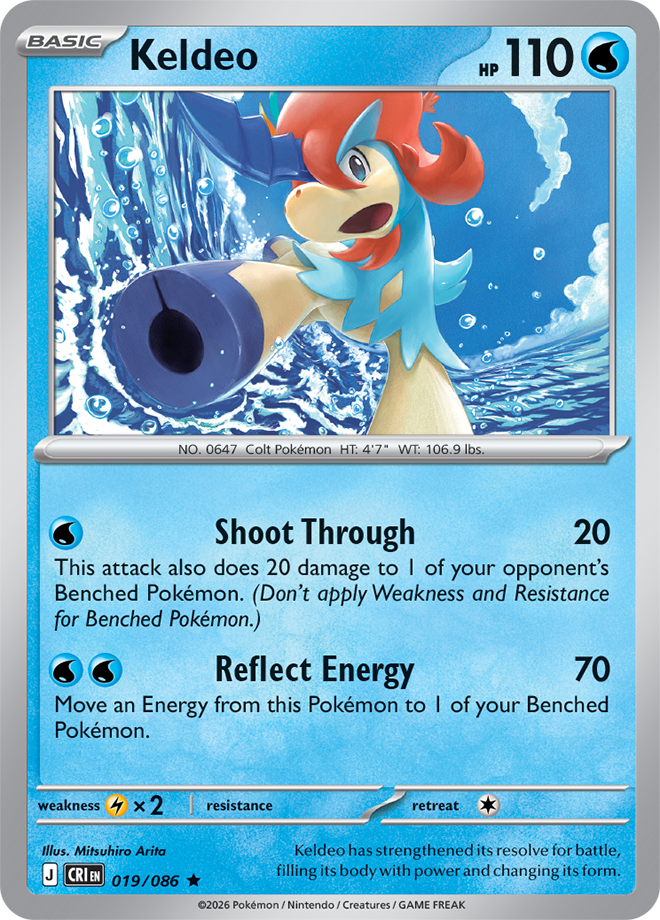 019/086 Keldeo Chaos Rising Pokemon card