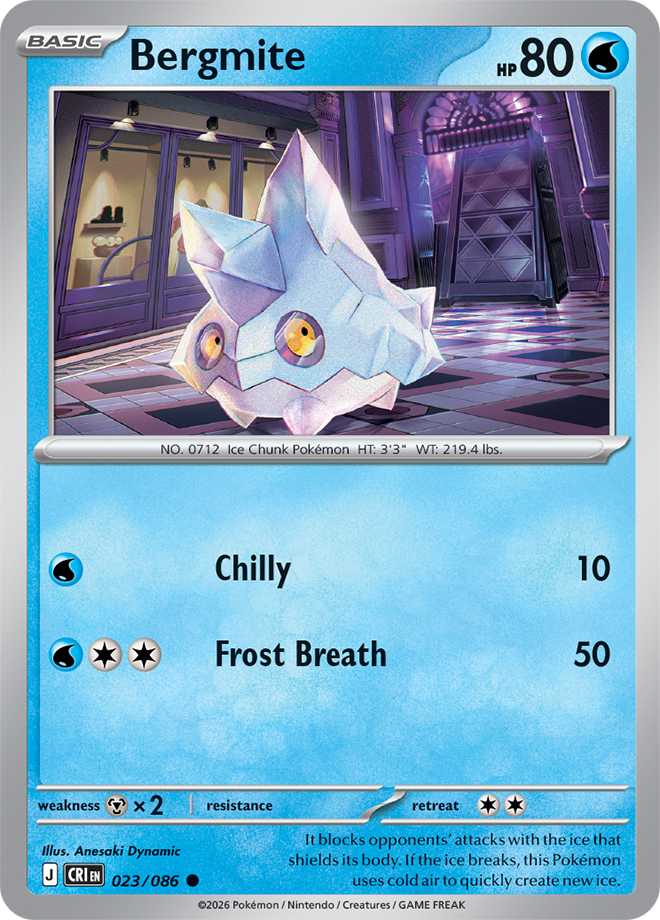 023/086 Bergmite Chaos Rising Pokemon card