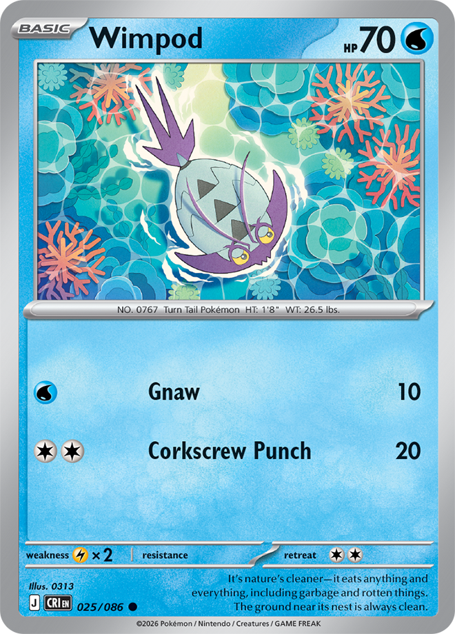 025/086 Wimpod Chaos Rising Pokemon card