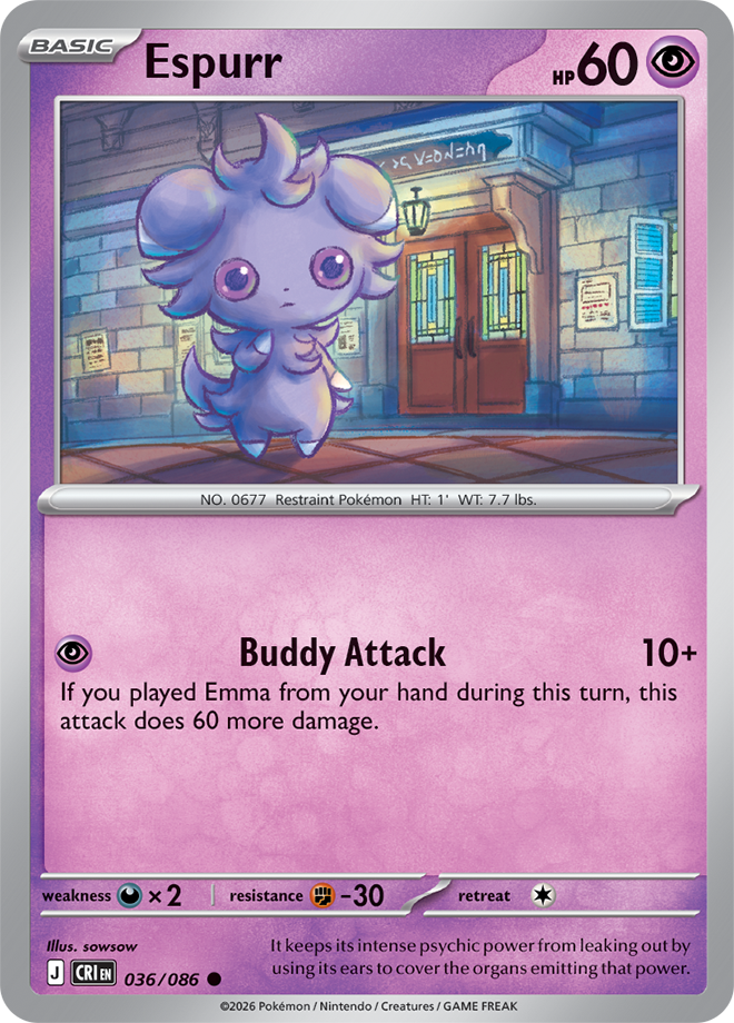 036/086 Espurr Chaos Rising Pokemon card