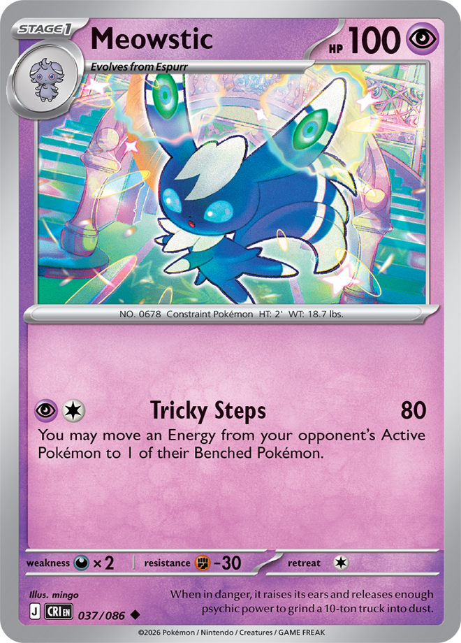 037/086 Meowstic Chaos Rising Pokemon card