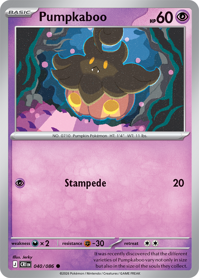 040/086 Pumpkaboo Chaos Rising Pokemon card