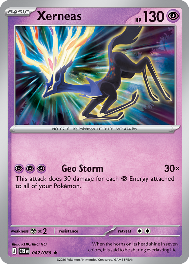 042/086 Xerneas Chaos Rising Pokemon card