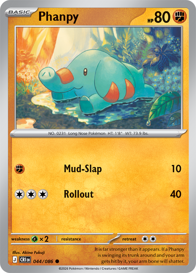 044/086 Phanpy Chaos Rising Pokemon card