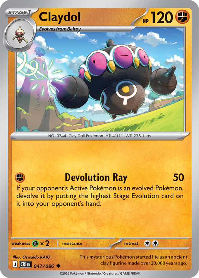 047/086 Claydol Chaos Rising Pokemon card