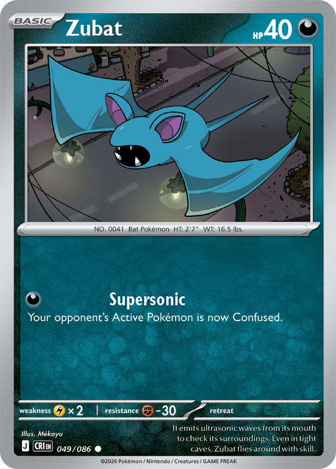 049/086 Zubat Chaos Rising Pokemon card