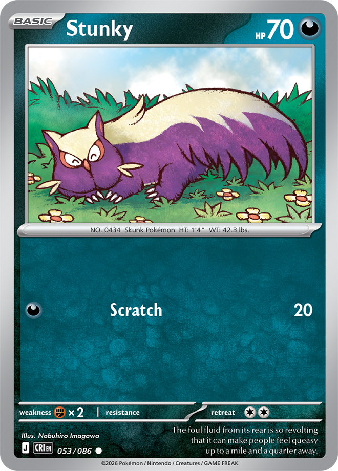 053/086 Stunky Chaos Rising Pokemon card