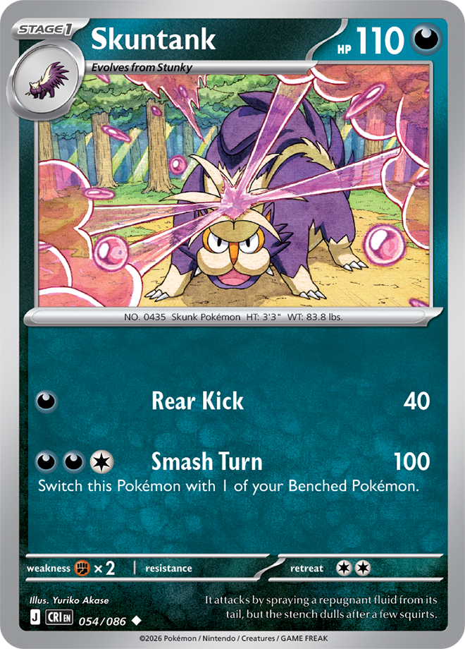054/086 Skuntank Chaos Rising Pokemon card