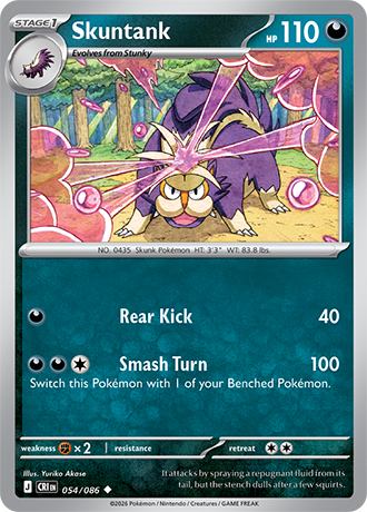 054/086 Skuntank - Reverse Holo | Pokemon Chaos Rising