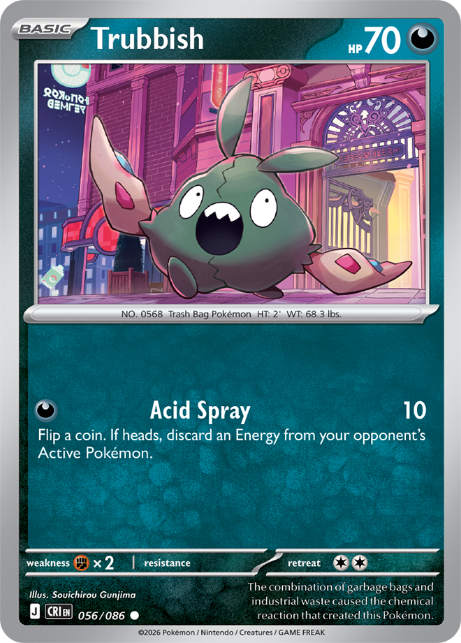 056/086 Trubbish Chaos Rising Pokemon card