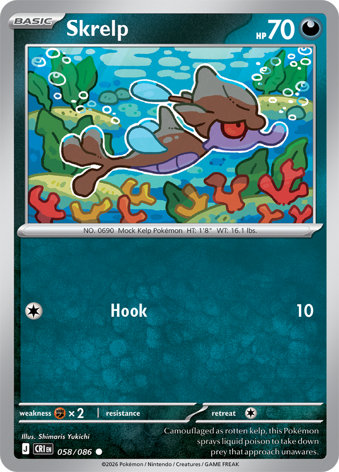 058/086 Skrelp Chaos Rising Pokemon card