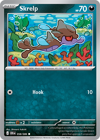 058/086 Skrelp - Reverse Holo | Pokemon Chaos Rising