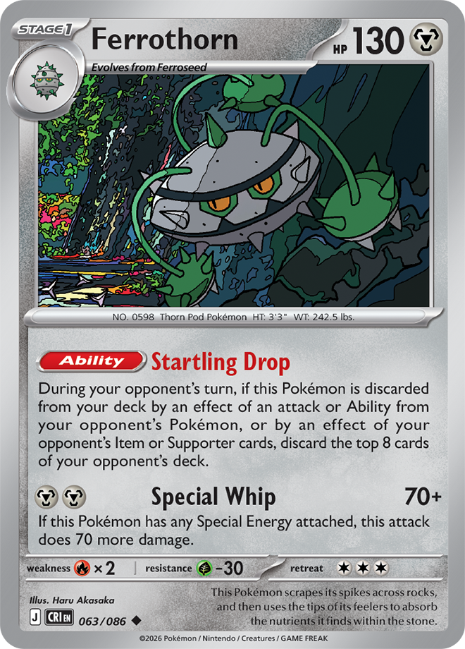 063/086 Ferrothorn Chaos Rising Pokemon card