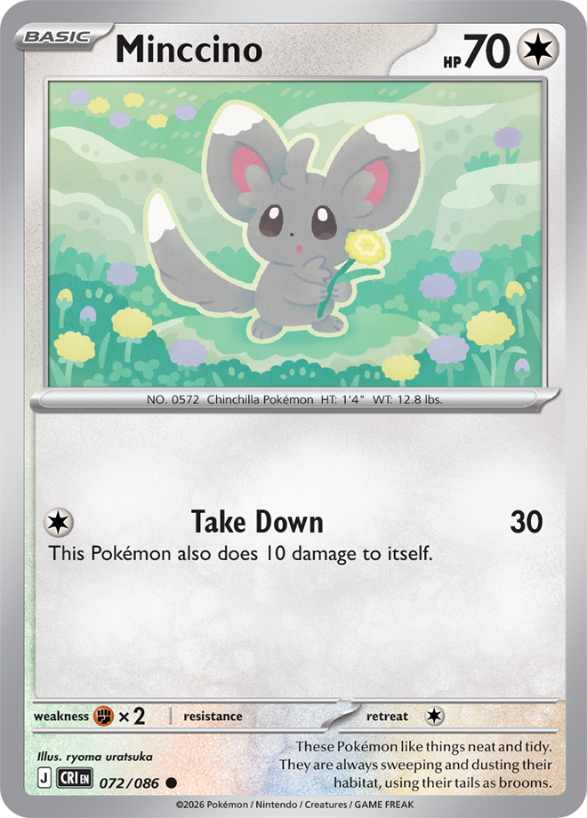 072/086 Minccino Chaos Rising Pokemon card