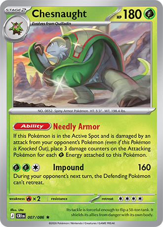 007/086 Chesnaught - Reverse Holo | Pokemon Chaos Rising