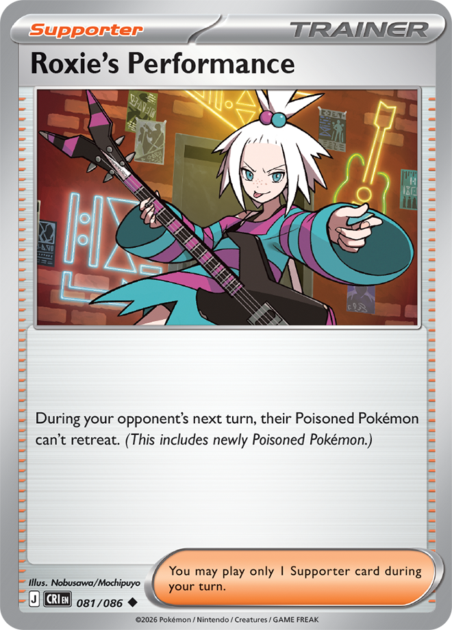 081/086 Roxie's Performance Chaos Rising Pokemon card