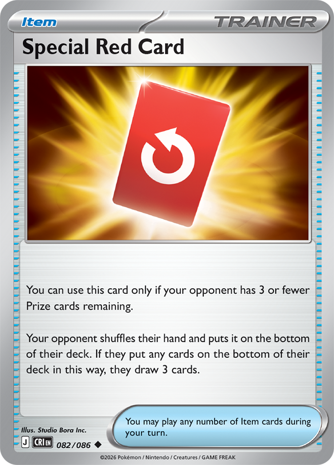 082/086 Special Red Card Chaos Rising Pokemon card