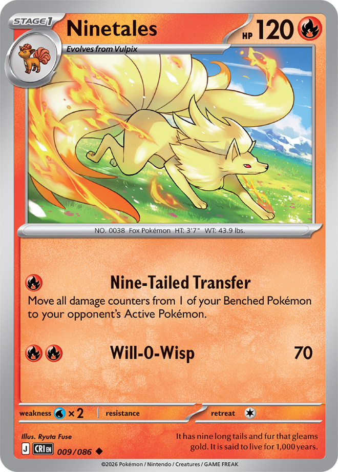 009/086 Ninetales Chaos Rising Pokemon card
