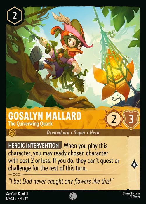 001/204 Gosalyn Mallard – The Quiverwing Quack – Disney Lorcana Wilds Unknown card
