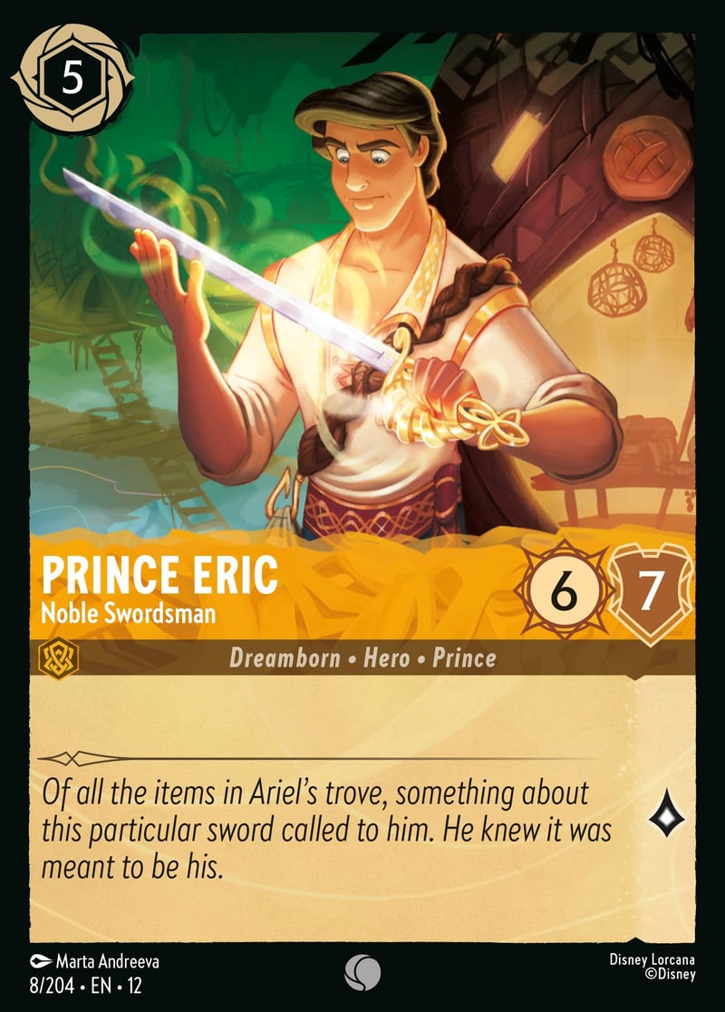 008/204 Prince Eric – Noble Swordsman – Disney Lorcana Wilds Unknown card
