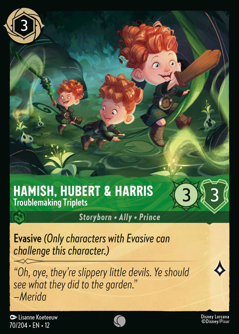 070/204 Hamish, Hubert & Harris – Troublemaking Triplets – Disney Lorcana Wilds Unknown card