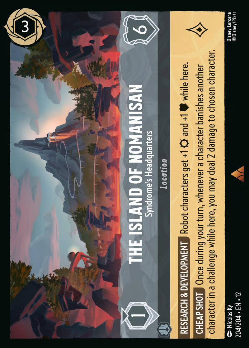 204/204 The Island of Nomanisan – Syndrome’s Headquarters – Disney Lorcana Wilds Unknown card