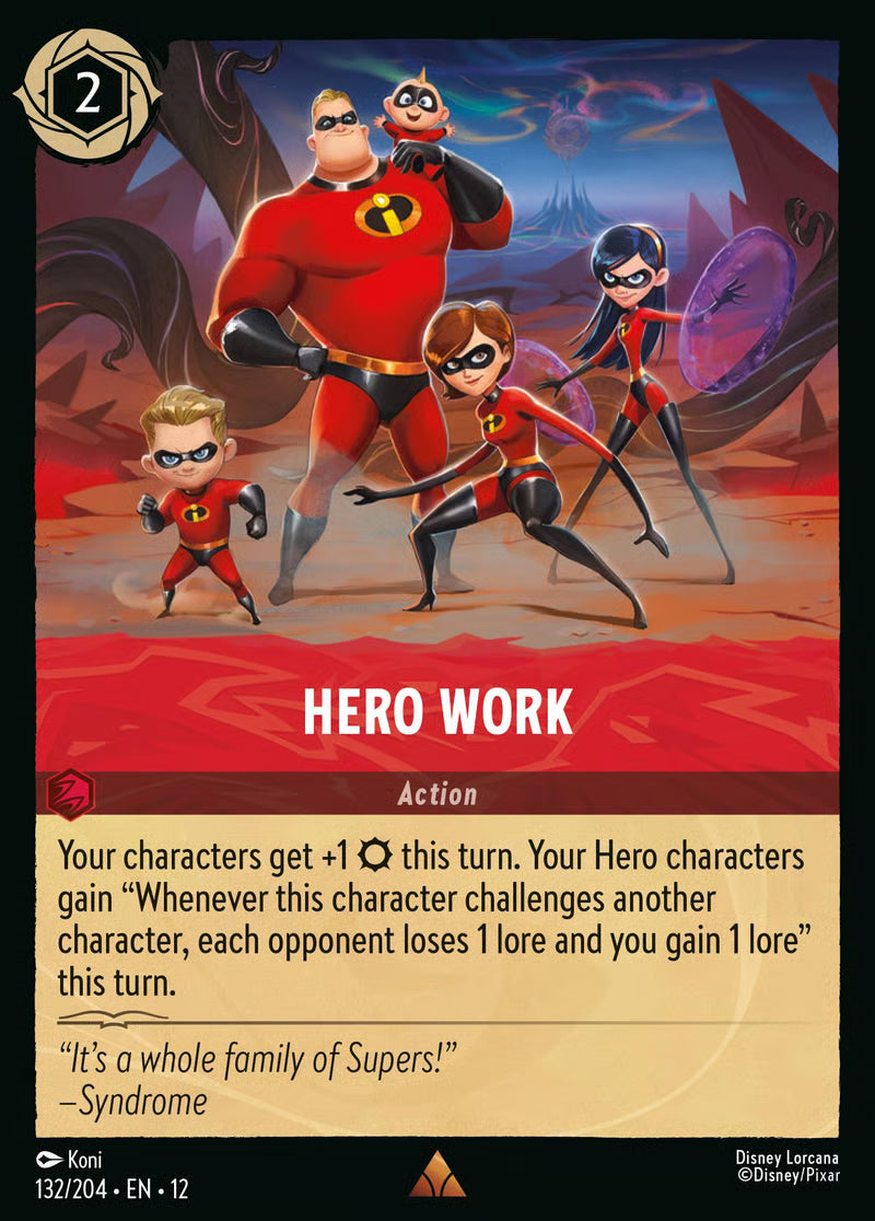 132/204 Hero Work – Disney Lorcana Wilds Unknown card