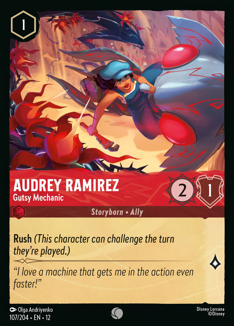 107/204 Audrey Ramirez – Gutsy Mechanic – Disney Lorcana Wilds Unknown card