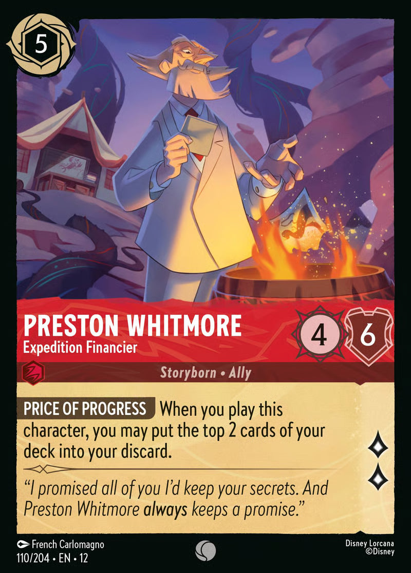 110/204 Preston Whitmore – Expedition Financier – Disney Lorcana Wilds Unknown card