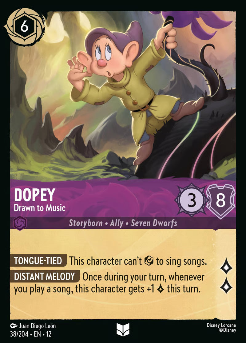 038/204 Dopey – Drawn to Music – Disney Lorcana Wilds Unknown card