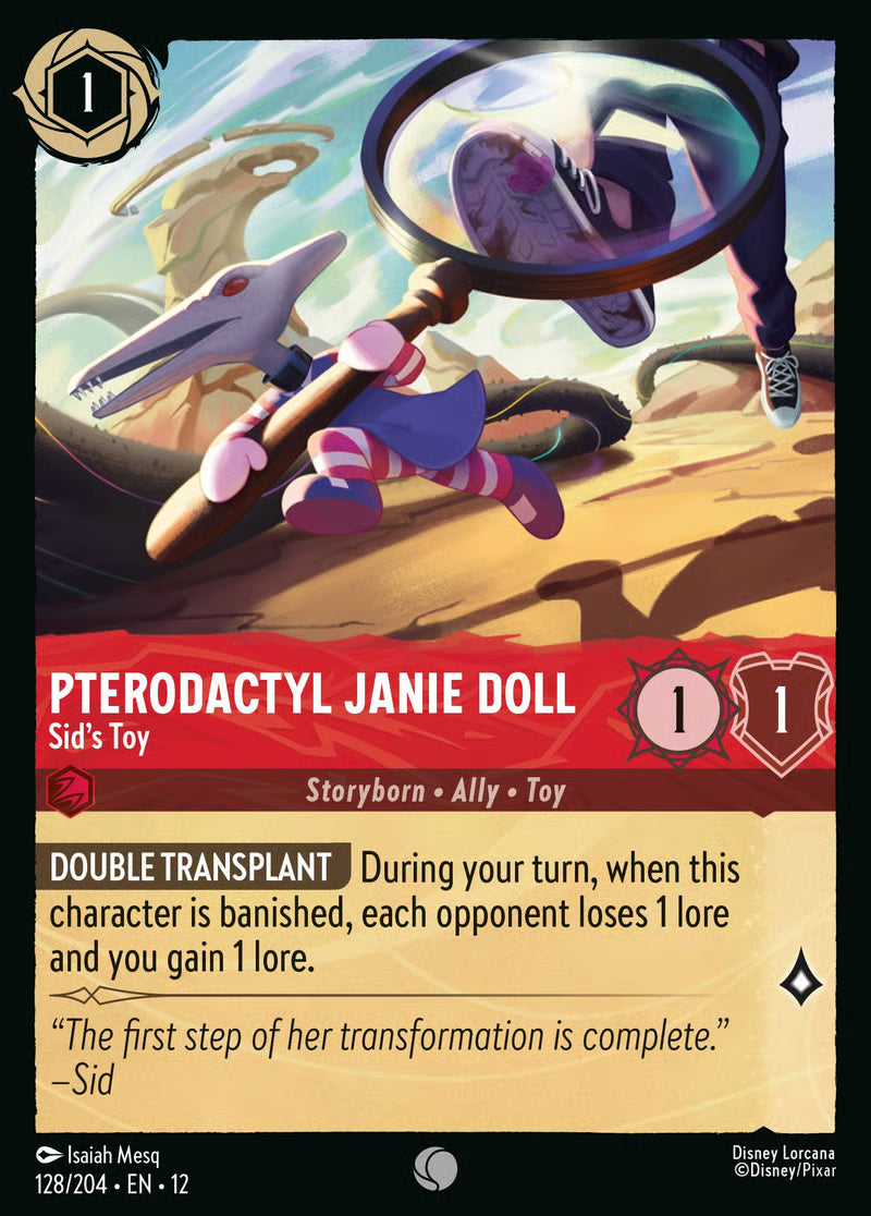128/204 Pterodactyl Janie Doll – Sid’s Toy – Disney Lorcana Wilds Unknown card