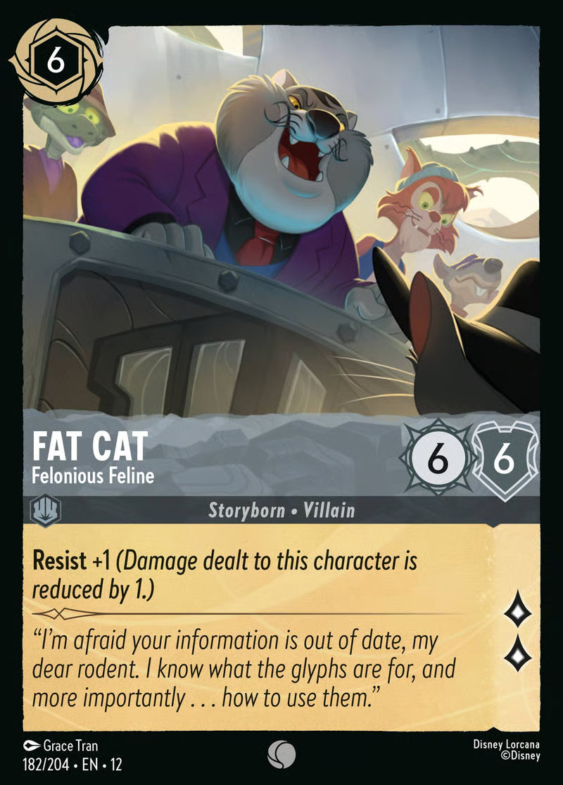 182/204 Fat Cat – Felonious Feline – Disney Lorcana Wilds Unknown card