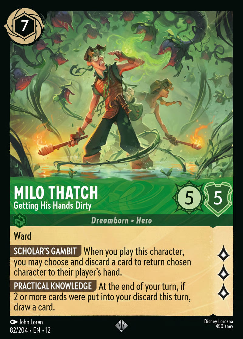 082/204 Milo Thatch – Getting His Hands Dirty – Disney Lorcana Wilds Unknown card
