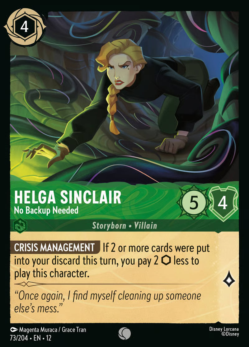 073/204 Helga Sinclair – No Backup Needed – Disney Lorcana Wilds Unknown card