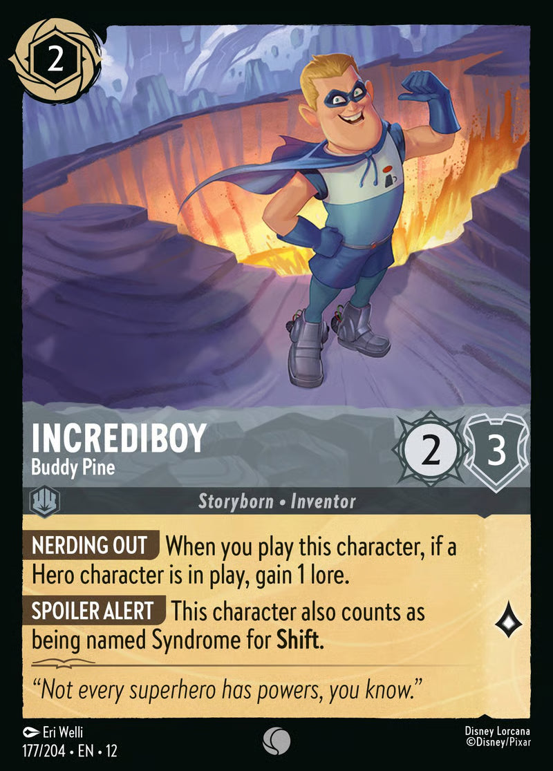 177/204 Incrediboy – Buddy Pine – Disney Lorcana Wilds Unknown card