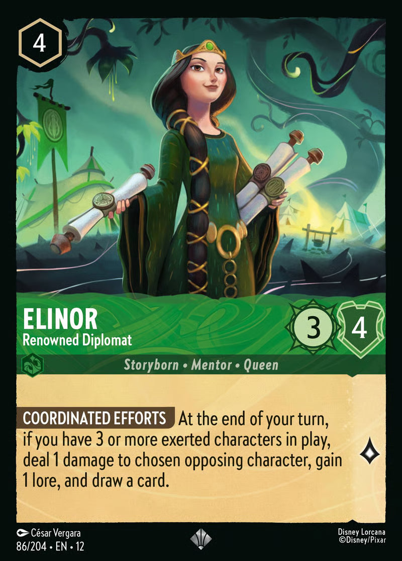 086/204 Elinor – Renowned Diplomat – Disney Lorcana Wilds Unknown card