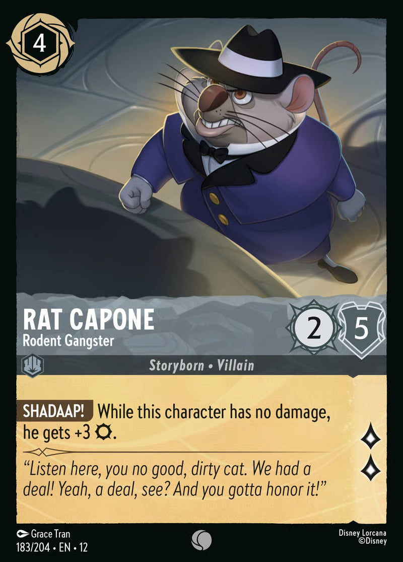 183/204 Rat Capone – Rodent Gangster – Disney Lorcana Wilds Unknown card