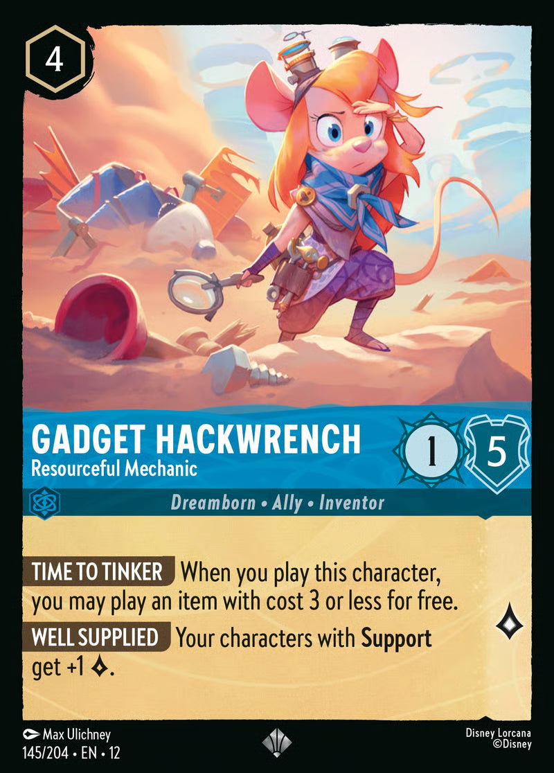 145/204 Gadget Hackwrench – Resourceful Mechanic – Disney Lorcana Wilds Unknown card
