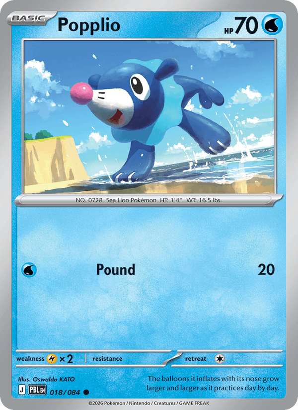 018/084 Popplio | Pokemon Pitch Black