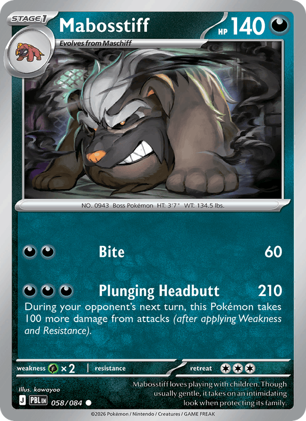 058/084 Mabosstiff - Reverse Holo | Pokemon Pitch Black