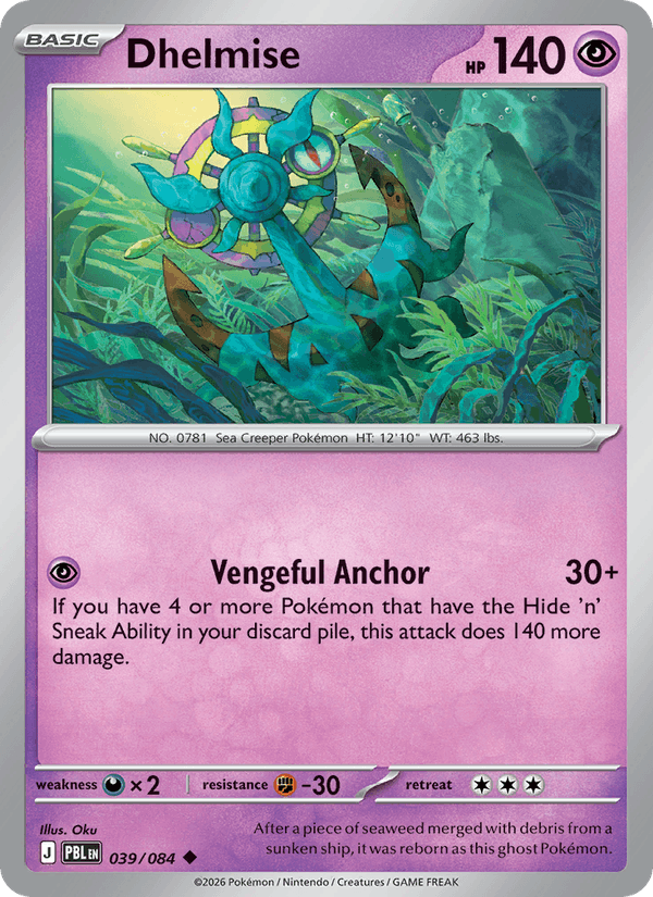 039/084 Dhelmise - Reverse Holo | Pokemon Pitch Black