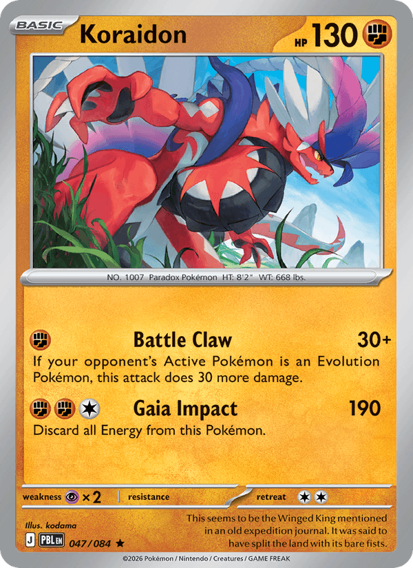 047/084 Koraidon - Reverse Holo | Pokemon Pitch Black