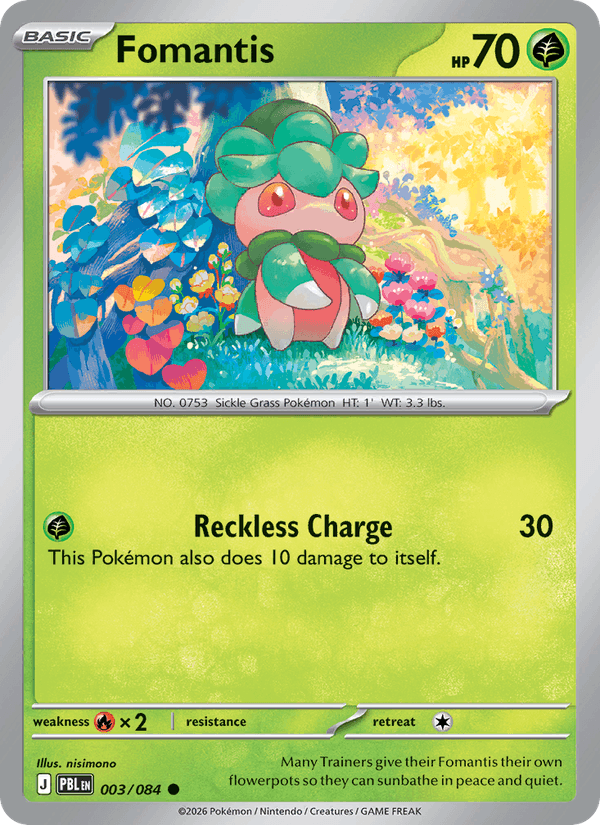 003/084 Fomantis - Reverse Holo | Pokemon Pitch Black