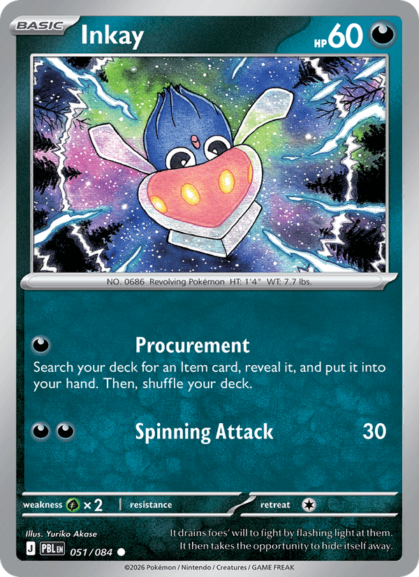 051/084 Inkay - Reverse Holo | Pokemon Pitch Black